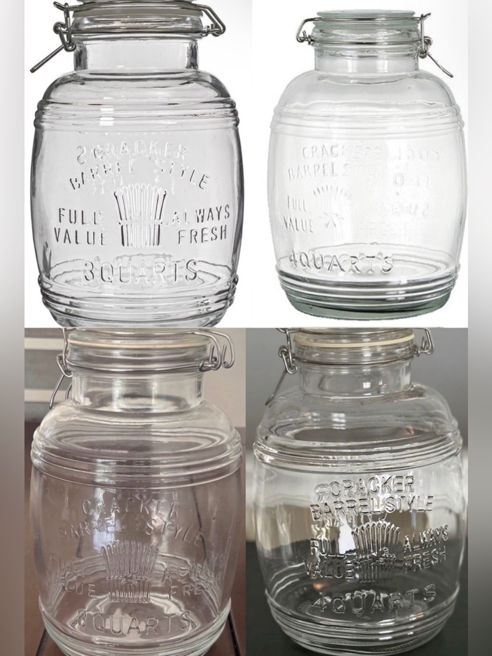 🫙Vintage Glass Pantry Canister Jars — 3 QT & 4 QT🫙
